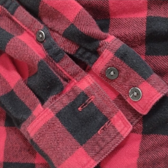 Woolrich Red Buffalo Check Pemberton Boyfriend Flannel Shirt Size S - Picture 7 of 11